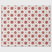 Stilvolle Red White Snowflake Weihnachtsfeiertag Geschenkpapier (Flach)
