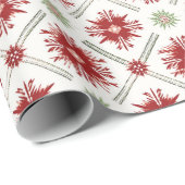 Stilvolle Red White Snowflake Weihnachtsfeiertag Geschenkpapier (Rolleneckpunkt)