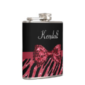 Stilvolle Red Zebra Print IMITATE Glitz Bow mit Na Flachmann (Rechts)