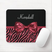 Stilvolle Red Zebra Print IMITATE Glitz Bow mit Na Mousepad (Mit Mouse)