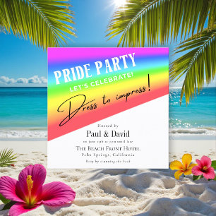 Stilvolle Regenbogen-Stolz-Party-Einladung mit RSV Einladung