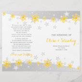 Stilvolle Reihen von gelben Schneeflocken Hochzeit (Vorderseite)
