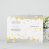 Stilvolle Reihen von gelben Schneeflocken Hochzeit (Stehend Vorderseite)