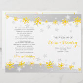 Stilvolle Reihen von gelben Schneeflocken Hochzeit (Vorne/Hinten)