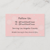 Stilvolle Reinigung des Hauses Visitenkarte (Rückseite)