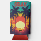 Stilvolle RELAX Retro Tropical Flasche oder Dose C Selters Dosenkühler (Rückseite)