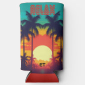 Stilvolle RELAX Retro Tropical Flasche oder Dose C Selters Dosenkühler (Vorderseite)