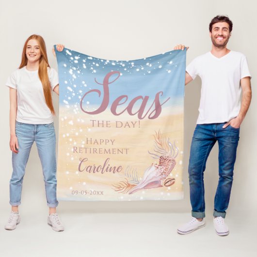 Stilvolle Retirement Beach Coastal Seashell Fleecedecke (Beispiel)