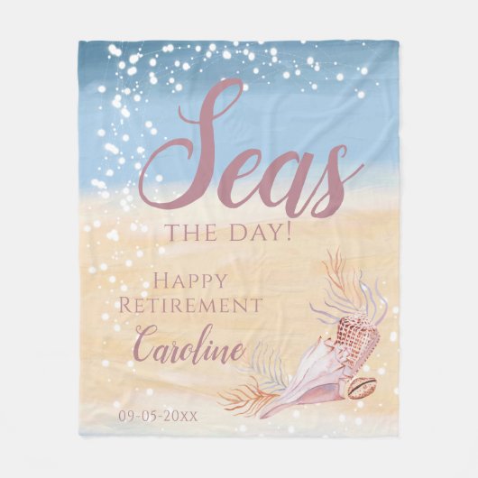 Stilvolle Retirement Beach Coastal Seashell Fleecedecke (Vorderseite)