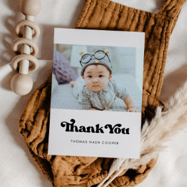 Stilvolle Retro Baby Dusche danke Karte