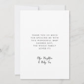 Stilvolle Retro Baby Dusche danke Karte (Rückseite)