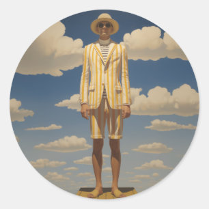 Stilvolle Retro Beachwear Striking Summer Fashion Runder Aufkleber