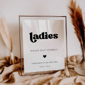Stilvolle Retro Black & White Damen Badezimmer Unt Poster