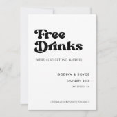 Stilvolle Retro-Black & White-Drinks Save The Date (Vorderseite)