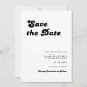 Stilvolle Retro Black & White Foto Hochzeit Save The Date (Vorderseite)