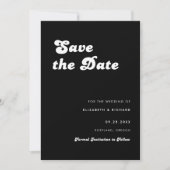 Stilvolle Retro Black & White Foto Hochzeit Save The Date (Vorderseite)