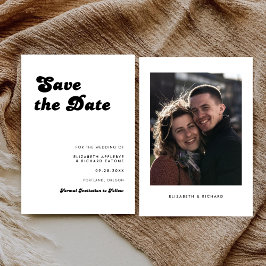 Stilvolle Retro Black & White Foto Hochzeit Save The Date