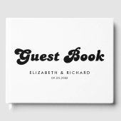 Stilvolle Retro Black & White Wedding Gästebuch (Vorderseite)