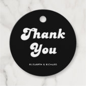 Stilvolle Retro Black & White Wedding Geschenkanhänger (Vorderseite)