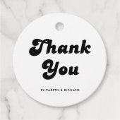 Stilvolle Retro Black & White Wedding Geschenkanhänger (Vorderseite)