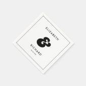 Stilvolle Retro Black & White Wedding Serviette (Ecke)