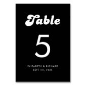 Stilvolle Retro Black & White Wedding Tischnummer (Vorderseite)