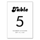 Stilvolle Retro Black & White Wedding Tischnummer (Vorderseite)