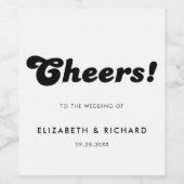 Stilvolle Retro Black & White Wedding Weinetikett (Einzelnes Label)