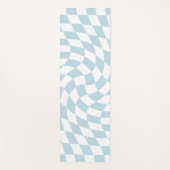 Stilvolle Retro Blue Pastel Warped Checkerboard Yogamatte (Vorderseite)