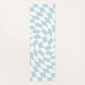Stilvolle Retro Blue Pastel Warped Checkerboard Yogamatte (Rückseite)