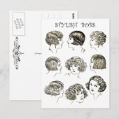 Stilvolle Retro-Bob-Frisuren Postkarte (Vorne/Hinten)