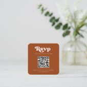 Stilvolle Retro-Brandorange QR-UAWG Begleitkarte (Stehend Vorderseite)