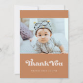 Stilvolle Retro-Braun-Zucker-Dusche Baby Dankeskarte (Vorderseite)