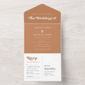 Stilvolle Retro-Braun-Zucker-Hochzeit All In One Einladung (Innen Boden)