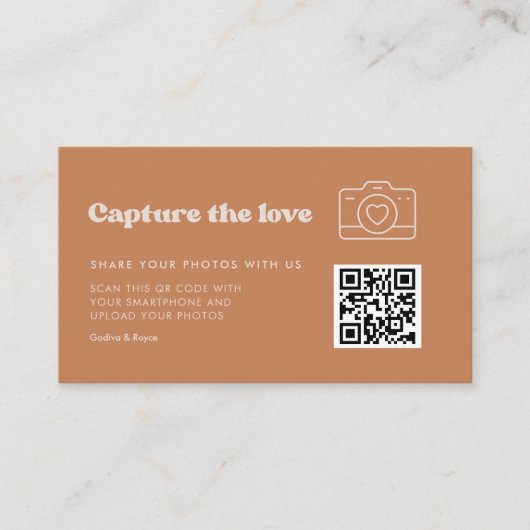 Stilvolle Retro-Braun-Zucker Hochzeit Capture the Begleitkarte (Vorderseite)