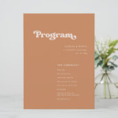 Stilvolle Retro-Braun-Zucker-Hochzeit Programm (Stehend Vorderseite)