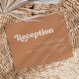 Stilvolle Retro-Braun-Zucker Hochzeitsempfang Einladung