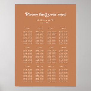 Stilvolle Retro-Braun-Zucker-Hochzeitskarte Poster