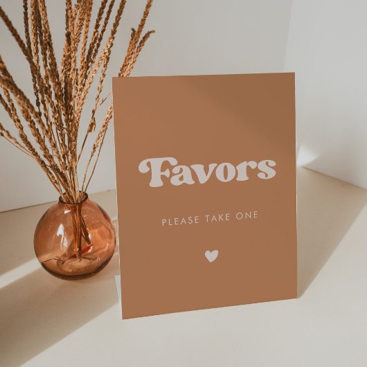 Stilvolle Retro-braune Gastgeschenke Hochzeiten Sockelschild