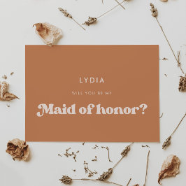 Stilvolle Retro-braune Trauzeugin Einladung