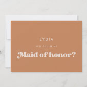 Stilvolle Retro-braune Trauzeugin Einladung (Vorderseite)