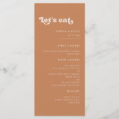 Stilvolle Retro-braune Zucker essen Hochzeit Menükarte (Vorderseite)