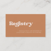 Stilvolle Retro-braune Zucker Hochzeitskarte Begleitkarte (Vorderseite)