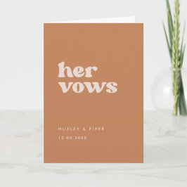 Stilvolle Retro-braune Zucker Ihre Gelübde Hochzei Karte