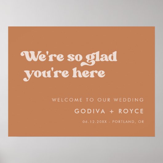 Stilvolle Retro-braune Zucker So froh, dass Sie hi Poster (Vorne)