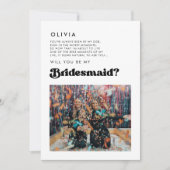 Stilvolle Retro Bridesmaid Foto-Message-Karte Einladung (Vorderseite)