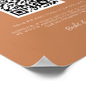 Stilvolle Retro-Brown Zucker Honeymoon-Fonds QR-Co Poster (Ecke)