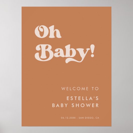 Stilvolle Retro Brown Zucker Oh Baby Poster (Vorne)