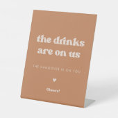 Stilvolle Retro Brown Zucker Wedding Drinks sind a Sockelschild (Vorderseite)