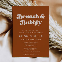 Stilvolle Retro Burnt Orange Brunch und Bubbly Einladung